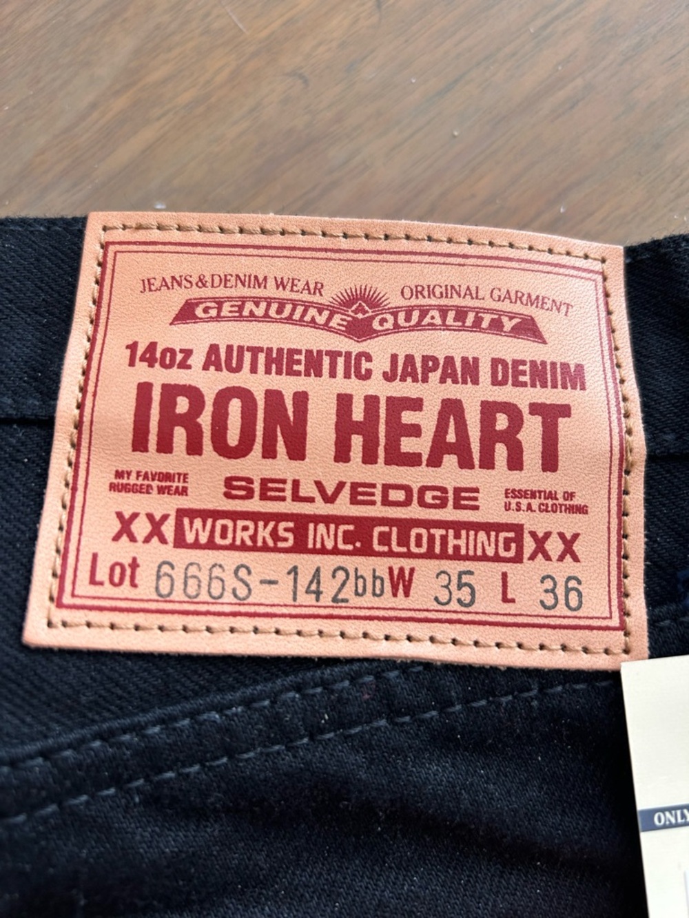Men's Black 14oz Selvedge Jeans - Picture 3 of 4